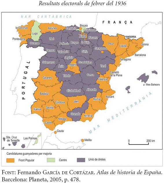 mapa sobre els resultats electorals